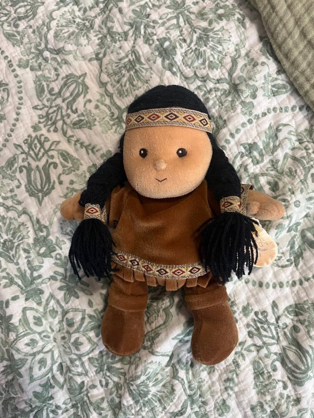 NWT Enesco 1998 Friends Of the Feather Native Girl Plush 9.5" by Karen Hahn